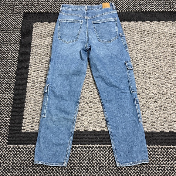 American Eagle Super High Rise Baggy Straight Cargo Jeans Women’s 6 Utility Work - Picture 2 of 6